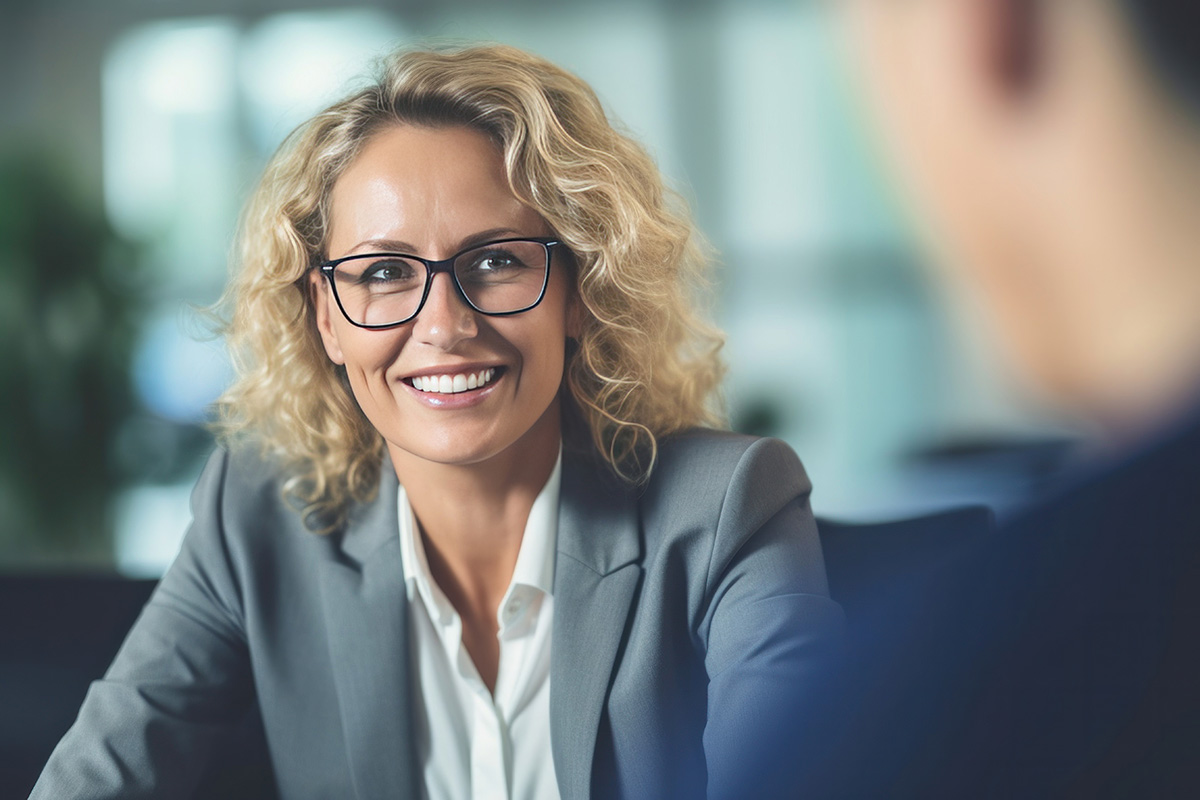 A middle aged professional business woman executive HR manager h Direktansprache / Direct Search